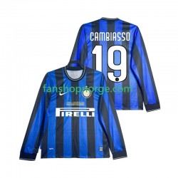 Billige Fotballdrakter Inter Milan CAMBIASSO 19 2009 Retro Herre Hjemmedrakt 2010 Langermet