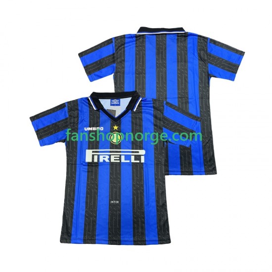 Billige Fotballdrakter Inter Milan 1997 Retro Herre Hjemmedrakt 1998 Kortermet