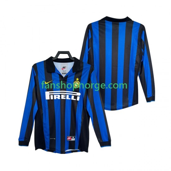 Billige Fotballdrakter Inter Milan Retro Herre Hjemmedrakt 1998 1999 Langermet