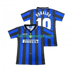 Billige Fotballdrakter Inter Milan Ronaldo 10 1997 Retro Herre Hjemmedrakt 1998 Kortermet