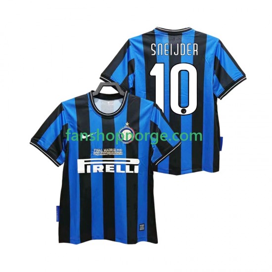 Billige Fotballdrakter Inter Milan SNEIJDER 10 2009 Retro Herre Hjemmedrakt 2010 Kortermet