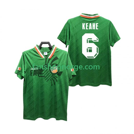 Billige Fotballdrakter Irland KEAHE 6 Retro Herre Hjemmedrakt 1994 Kortermet