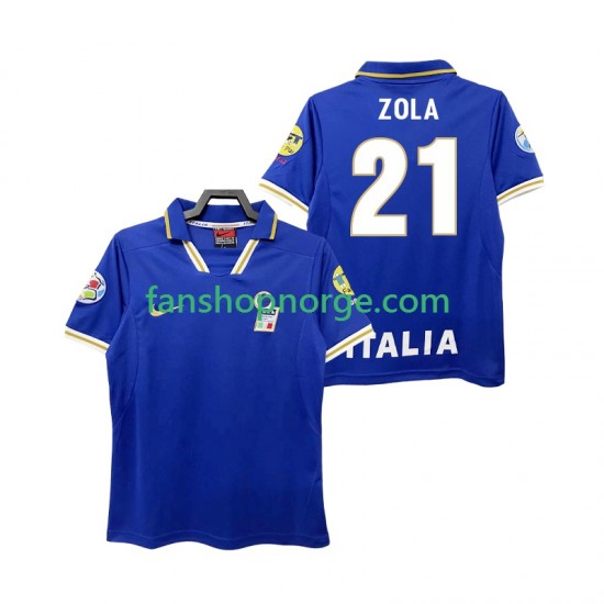 Billige Fotballdrakter Italia ZOLA 21 1996 Retro Herre Hjemmedrakt Kortermet