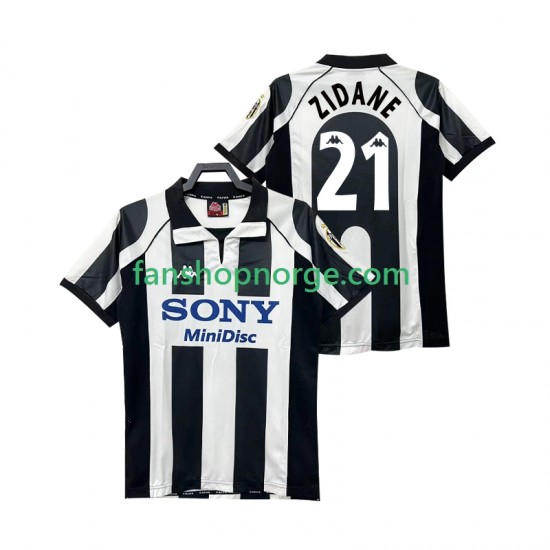 Billige Fotballdrakter Juventus ZIDANE 21 1997 Retro Herre Hjemmedrakt 1998 Kortermet