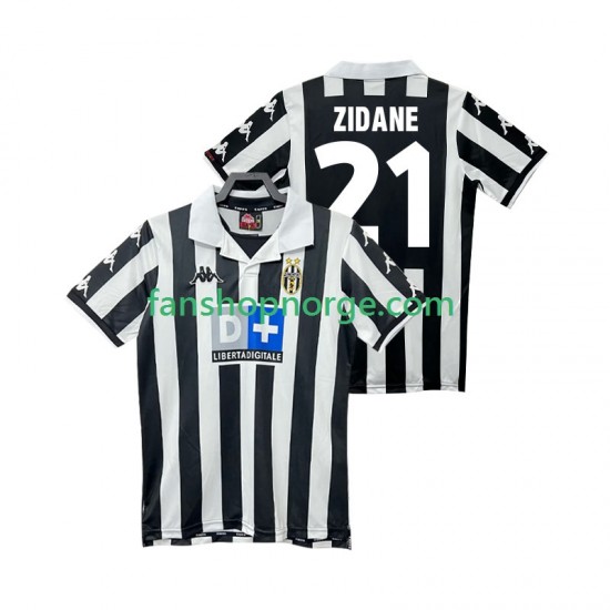 Billige Fotballdrakter Juventus ZIDANE 21 2000 Retro Herre Hjemmedrakt 1999 Kortermet
