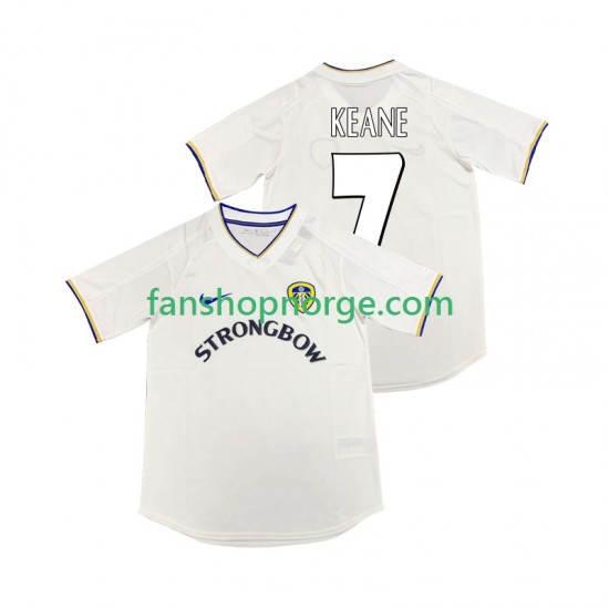 Billige Fotballdrakter Leeds United KEANE 7 2000 2001 Retro Herre Hjemmedrakt Kortermet