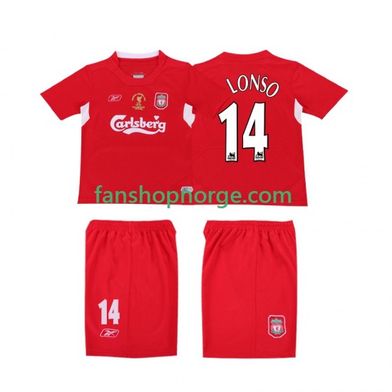 Billige Fotballdrakter Liverpool ALONSO 14 LWP 2005 Retro Herre Hjemmedrakt 2004 Kortermet