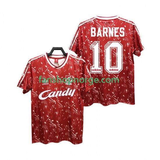Billige Fotballdrakter Liverpool BARNES 10 1989 1991 Retro Herre Hjemmedrakt Kortermet