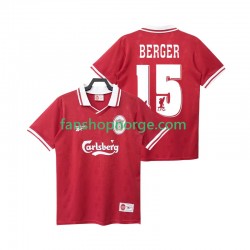 Billige Fotballdrakter Liverpool BERGER 15 1996 Retro Herre Hjemmedrakt 1998 Kortermet