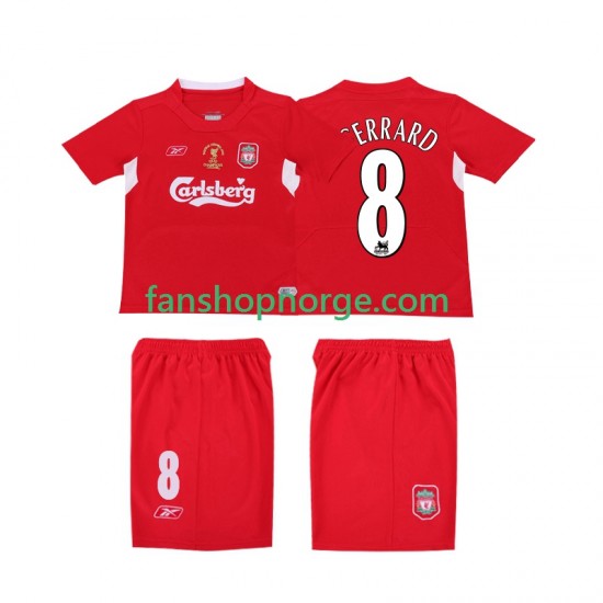 Billige Fotballdrakter Liverpool GERRARD 8 LWP 2005 Retro Herre Hjemmedrakt 2004 Kortermet
