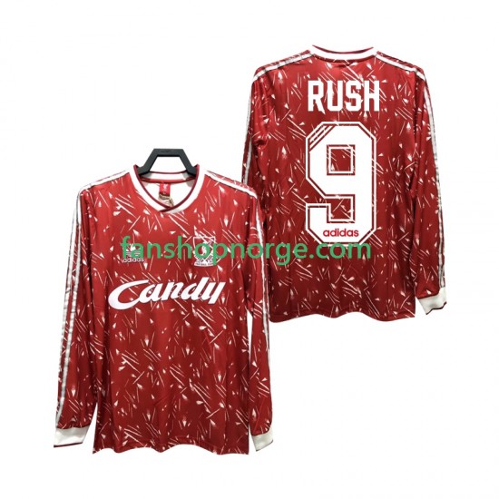 Billige Fotballdrakter Liverpool Rush 9 1989 1991 Retro Herre Hjemmedrakt Langermet