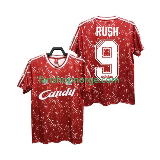 Billige Fotballdrakter Liverpool Rush 9 1989 1991 Retro Herre Hjemmedrakt Kortermet