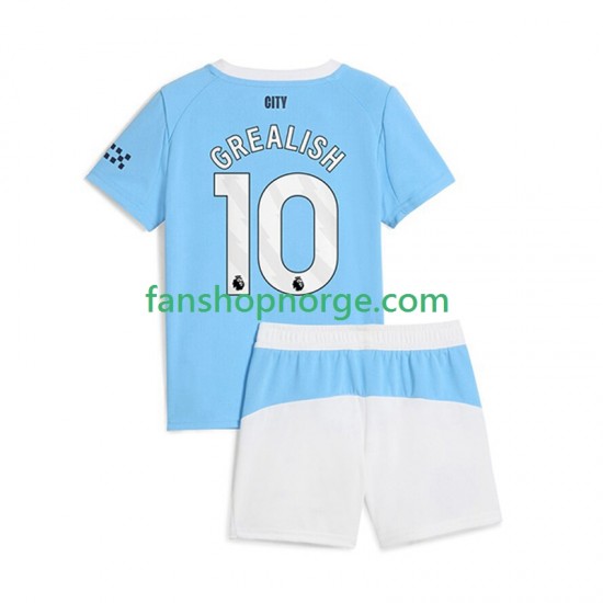 Billige Fotballdrakter Manchester City Jack Grealish 10 Barn Hjemmedrakt 2025-2026 Kortermet