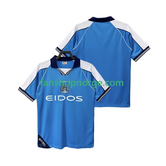 Billige Fotballdrakter Manchester City 2001 Retro Herre Hjemmedrakt 1999 Kortermet