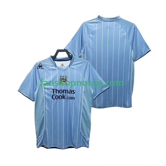 Billige Fotballdrakter Manchester City 2007 Retro Herre Hjemmedrakt 2008 Kortermet