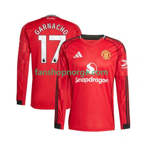 Billige Fotballdrakter Manchester United Alejandro Garnacho 17 Herre Hjemmedrakt 2025-2026 Langermet
