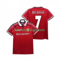 Billige Fotballdrakter Manchester United BECKHAM 7 Retro Herre Hjemmedrakt 1998 1999 Kortermet