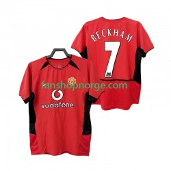 Billige Fotballdrakter Manchester United BECKHAM 7 Retro Herre Hjemmedrakt 2002 2004 Kortermet