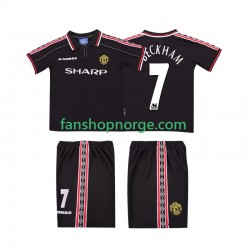 Billige Fotballdrakter Manchester United Beckham 7 Retro Barn Bortedrakt 1998 1999 Kortermet