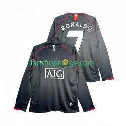 Billige Fotballdrakter Manchester United Critstiano Ronaldo 7 2007 Retro Herre Bortedrakt 2008 Langermet
