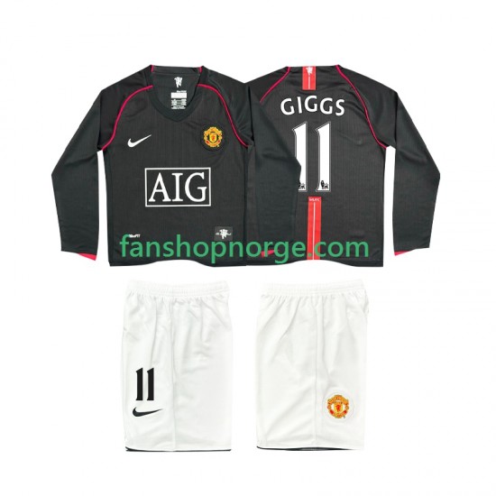 Billige Fotballdrakter Manchester United GIGGS 11 2007 Retro Barn Bortedrakt 2008 Langermet