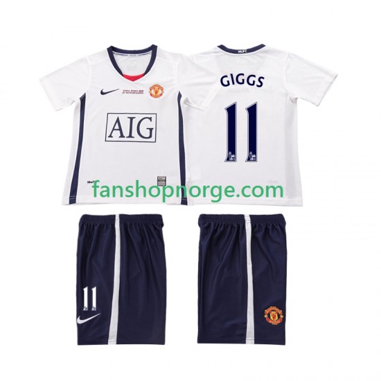 Billige Fotballdrakter Manchester United GIGGS 11 Champions League 2009 Retro Barn Bortedrakt 2008 Kortermet