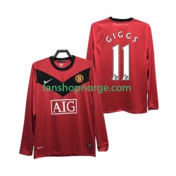 Billige Fotballdrakter Manchester United GIGGS 11 2009 Retro Herre Hjemmedrakt 2010 Langermet