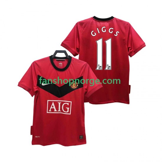 Billige Fotballdrakter Manchester United GIGGS 11 2009 Retro Herre Hjemmedrakt 2010 Kortermet