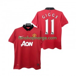 Billige Fotballdrakter Manchester United GIGGS 11 2013 2014 Retro Herre Hjemmedrakt Kortermet