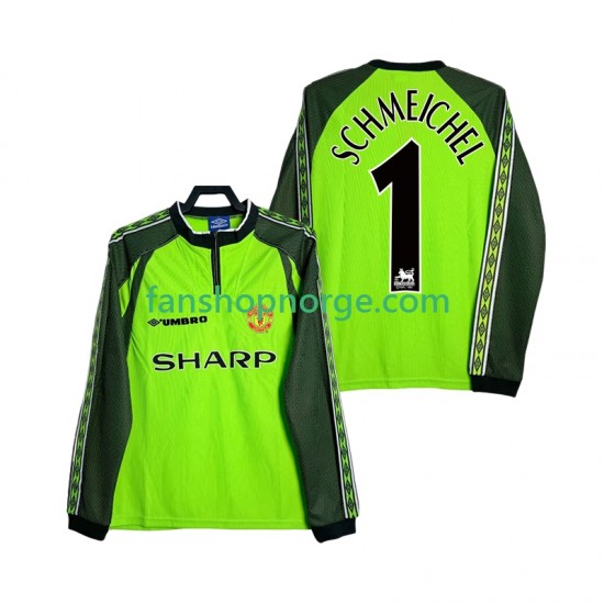 Billige Fotballdrakter Manchester United SCHMEICHEL 1 2000 Keeper Retro Herre Hjemmedrakt 1998 Langermet