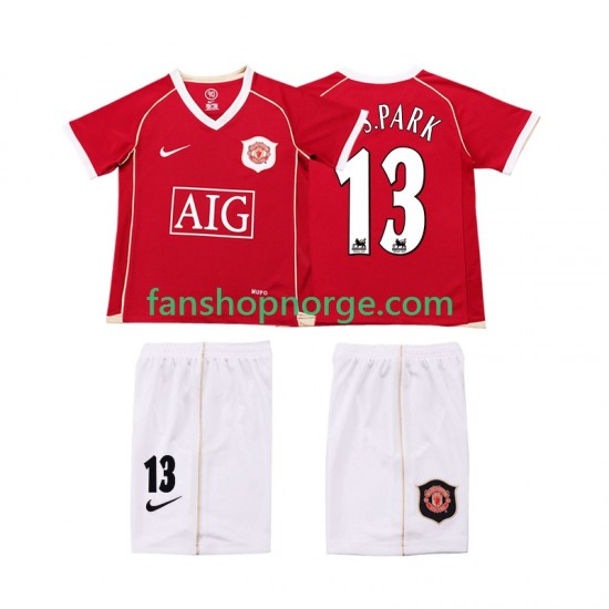 Billige Fotballdrakter Manchester United J.S.PARK 13 2007 Retro Barn Hjemmedrakt 2006 Kortermet