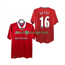 Billige Fotballdrakter Manchester United Keane 16 2000 Retro Herre Hjemmedrakt 1999 Kortermet