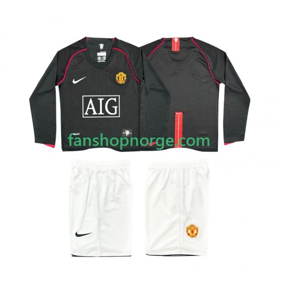 Billige Fotballdrakter Manchester United 2007 Retro Barn Bortedrakt 2008 Langermet