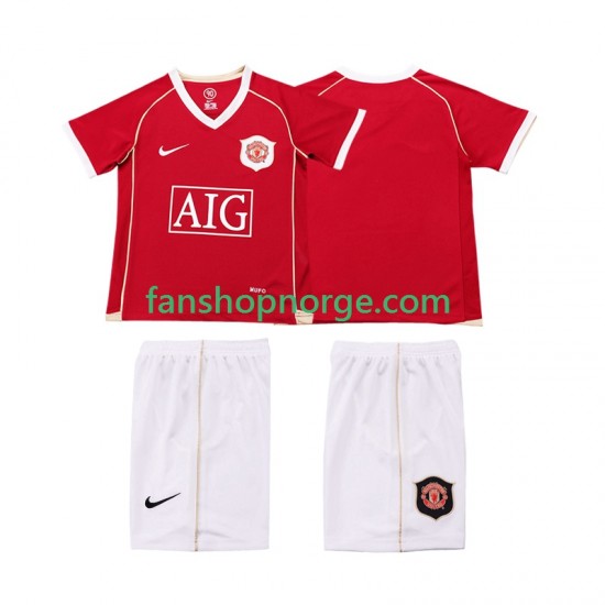 Billige Fotballdrakter Manchester United 2007 Retro Barn Hjemmedrakt 2006 Kortermet