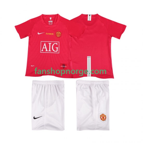 Billige Fotballdrakter Manchester United Champions League 2007 Retro Barn Hjemmedrakt 2008 Kortermet