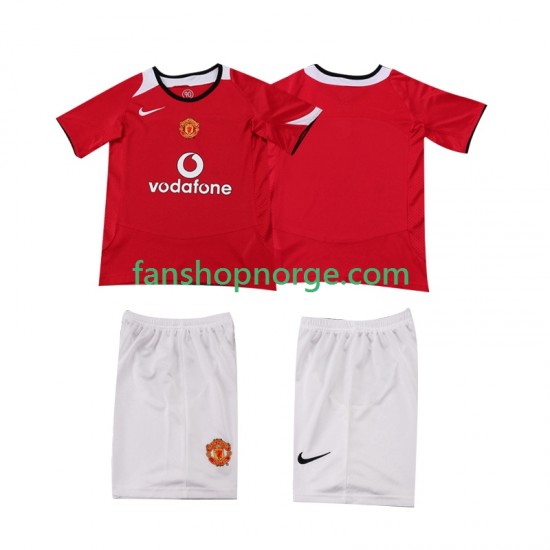 Billige Fotballdrakter Manchester United 2005 Retro Barn Hjemmedrakt 2006 Kortermet