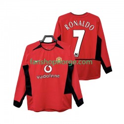 Billige Fotballdrakter Manchester United RONALDO 7 Retro Herre Hjemmedrakt 2002 2004 Langermet