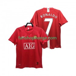 Billige Fotballdrakter Manchester United RONALDO 7 Premier League 2007 Retro Herre Hjemmedrakt 2008 Kortermet