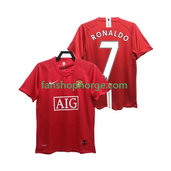 Billige Fotballdrakter Manchester United RONALDO 7 Premier League 2007 Retro Herre Hjemmedrakt 2008 Kortermet