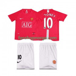 Billige Fotballdrakter Manchester United ROONEY 10 Premier League 2007 Retro Barn Hjemmedrakt 2008 Kortermet