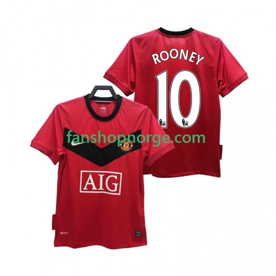 Billige Fotballdrakter Manchester United ROONEY 10 2009 Retro Herre Hjemmedrakt 2010 Kortermet
