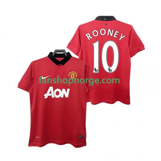 Billige Fotballdrakter Manchester United ROONEY 10 2013 2014 Retro Herre Hjemmedrakt Kortermet