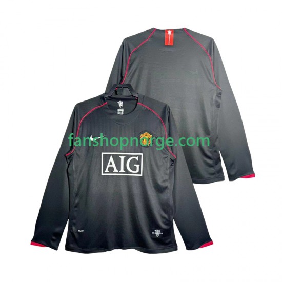 Billige Fotballdrakter Manchester United 2007 Retro Herre Bortedrakt 2008 Langermet