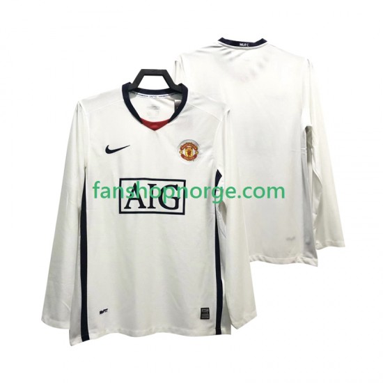 Billige Fotballdrakter Manchester United Premier League 2009 Retro Herre Bortedrakt 2008 Langermet