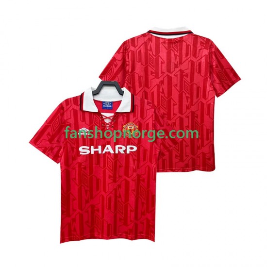 Billige Fotballdrakter Manchester United 1992 Retro Herre Hjemmedrakt 1994 Kortermet