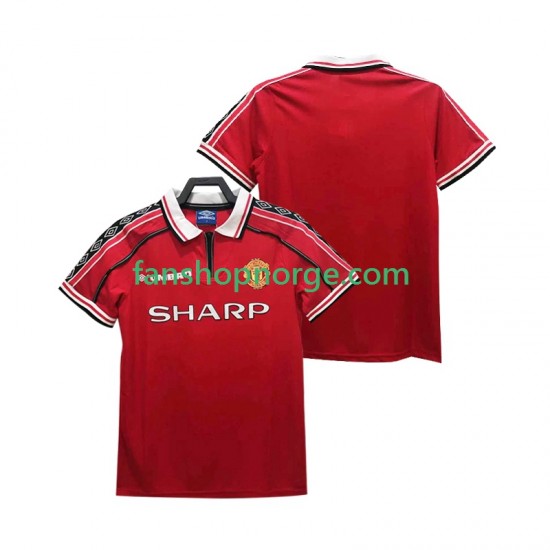 Billige Fotballdrakter Manchester United Retro Herre Hjemmedrakt 1998 1999 Kortermet