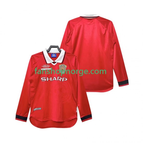 Billige Fotballdrakter Manchester United 2000 Retro Herre Hjemmedrakt 1999 Langermet