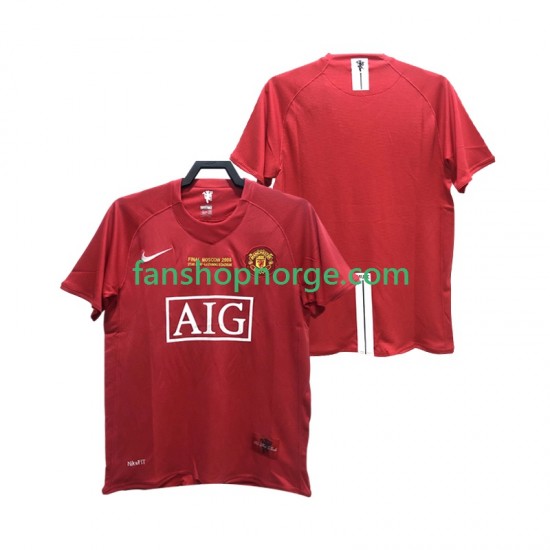 Billige Fotballdrakter Manchester United 2007 Retro Herre Hjemmedrakt 2008 Kortermet
