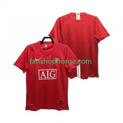 Billige Fotballdrakter Manchester United Premier League 2007 Retro Herre Hjemmedrakt 2008 Kortermet