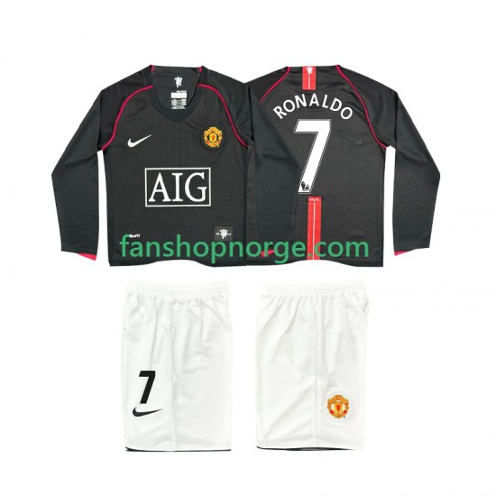Billige Fotballdrakter Manchester United Ronaldo 7 2007 Retro Barn Bortedrakt 2008 Langermet